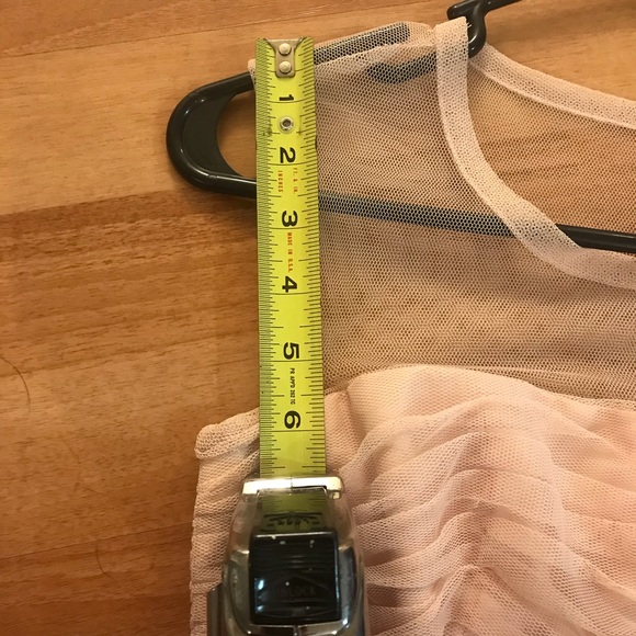 Blush bobbin net bridesmaid dress - Picture 4 of 8